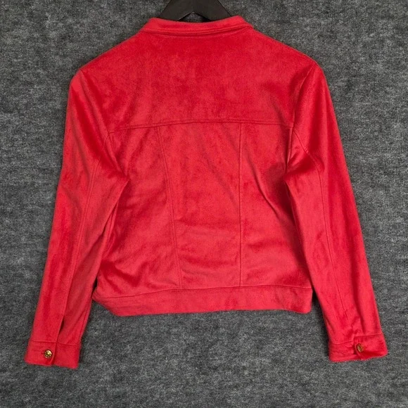 Kettlewell Roxy Jacket Womens Size Medium Hot Pink Faux Suede Pockets Cropped